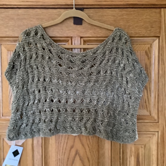 Unique Cropped Top…Sage and Sand…one of a kind knit piece! - Picture 2 of 2